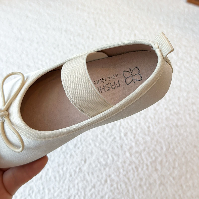 Spring Girls Cute Bow Mary Jane Flats Breathable Soft Sole Kids Ballet Shoes Casual Charming Princess Shoes for Little Girls