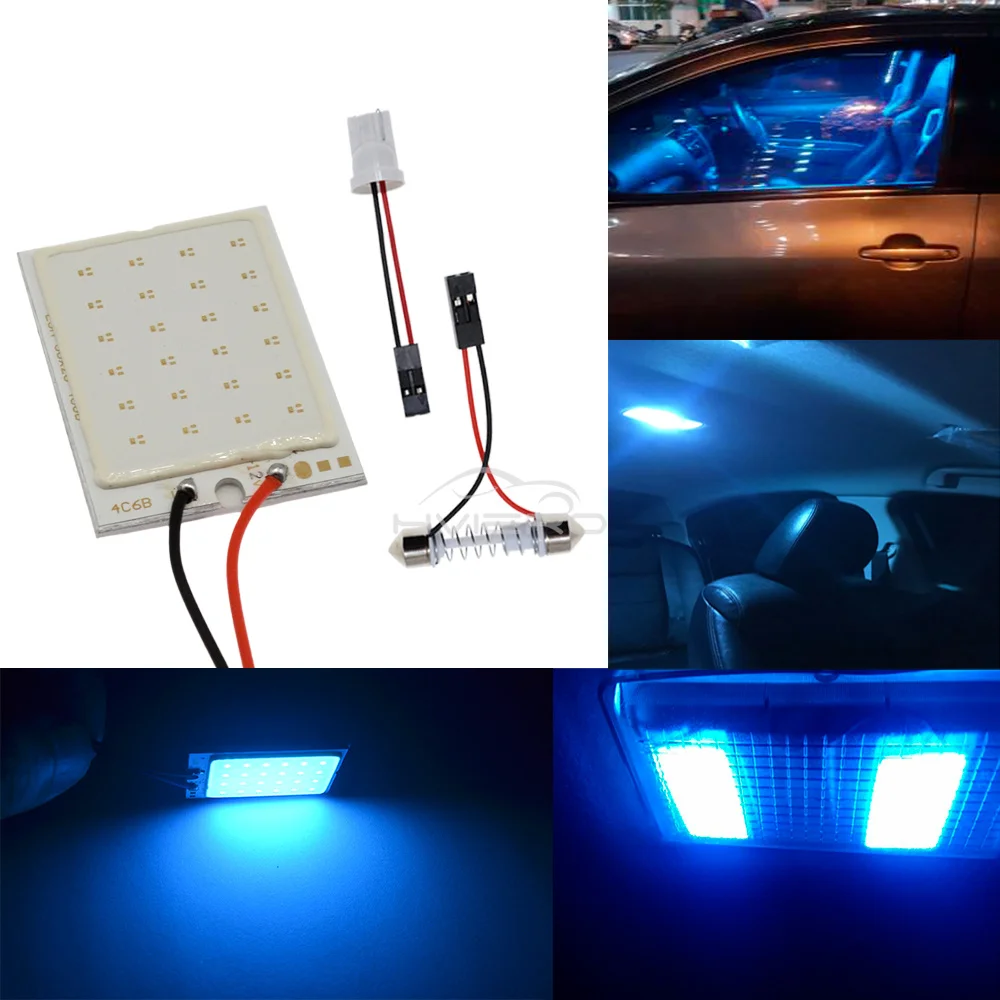 High quality Car Interior Reading Accessories Led T10 COB W5W C5W 12V 24Leds Panel Lamp Super Bright Festoon License Plate Light