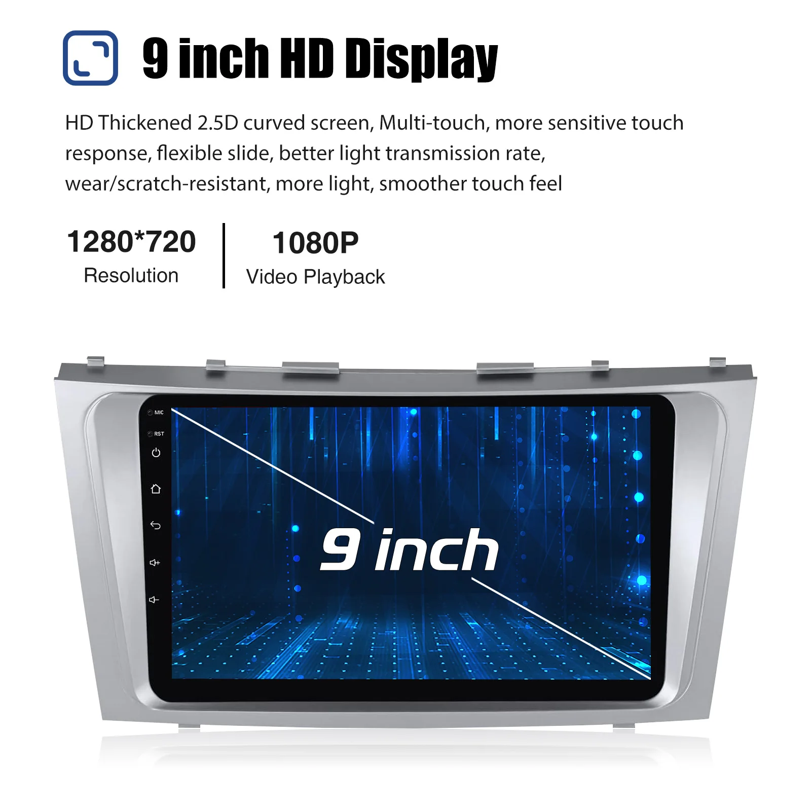 9 "أندرويد 14 راديو السيارة الوسائط المتعددة مشغل فيديو 2 الدين لتويوتا كامري 2006 2007 2008 2009 2010 2011 نظام تحديد المواقع نافي رئيس وحدة Carplay