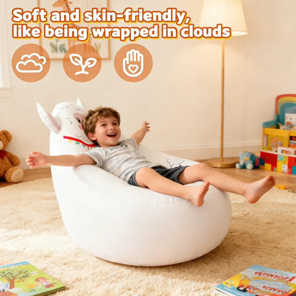 Cartoon Kinder PVC aufblasbares Sofa weich hautfreundlich tragbar Outdoor-Aufbewahrungsstuhl niedliches Design leichte faltbare Couch