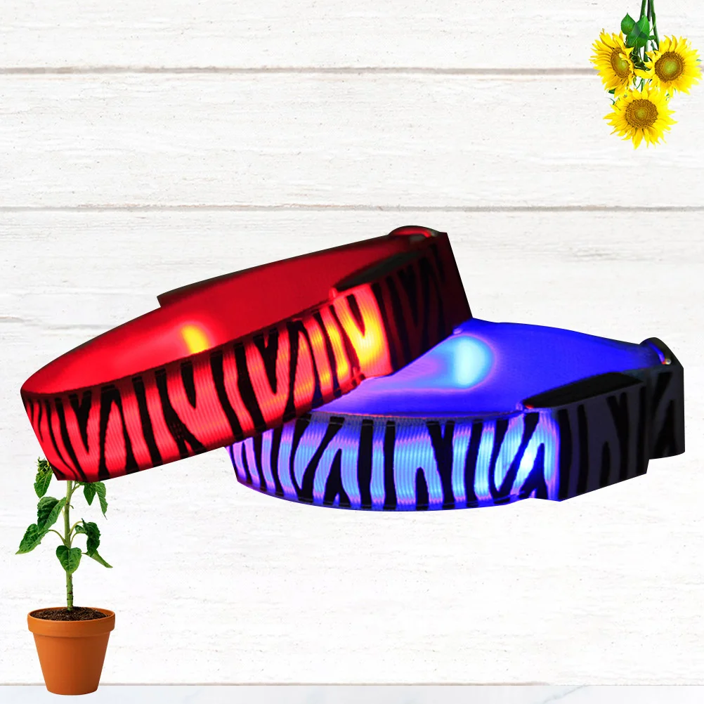 2 pcs Flashing Arm Bands Zebra Pattern Waterproof Slap Bracelets For Night Running Hiking Safety Reflective Wristbands Carnival