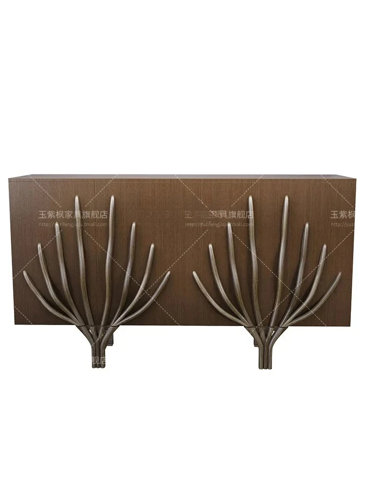 

Retro Living Room Dining Side Cabinet Light Luxury Storage High-end Multi-functional Entrance Cabinet Living Room Furniture