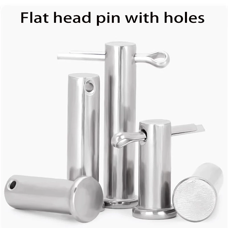 With Hole Pin Shaft Cotter Pin Set Flat Head Cylindrical Pin Plug Pin Positioning Pin GB882 304 Stainless Steel M10- M20