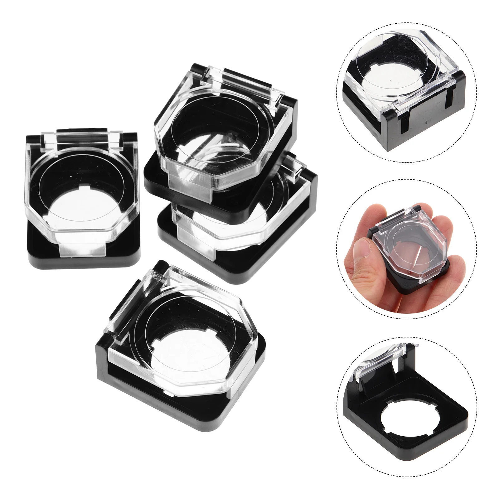 

4pcs Stop Button Cover Clear Protector Clear Button Cover for Switch 22mm Hole Dustproof Guard Sturdy