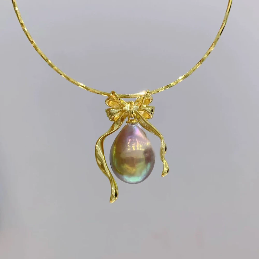 

3 шт., аксессуары из жемчуга «сделай сам», серебряный кулон 925 пробы, пустой держатель, ожерелье с бантом, золотого, серебряного цвета, кулон, с овалом 8-12 мм