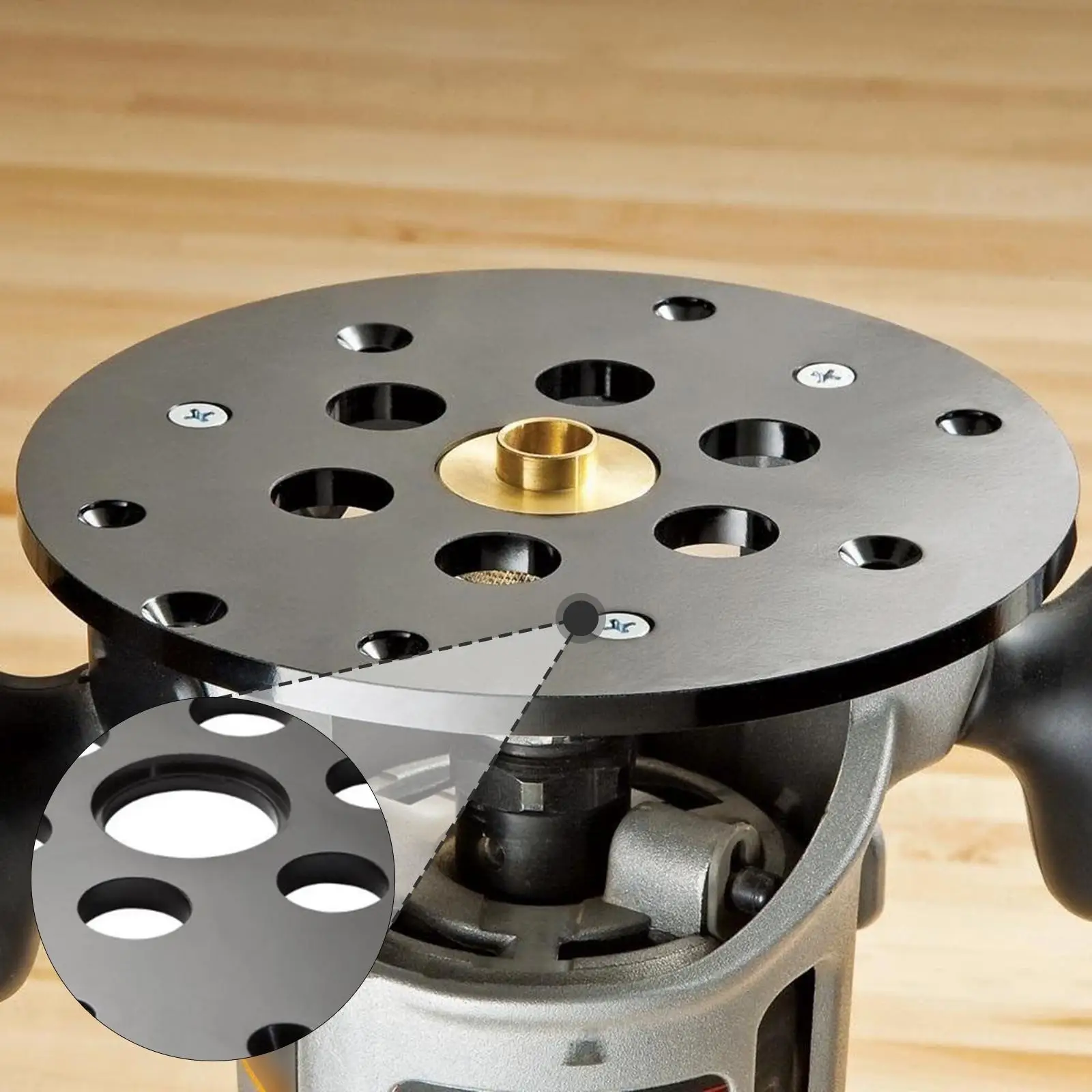 

Universal Router Guide Plate PP Construction Center Opening Router Plate for Compatible Bushing and Router Accessories