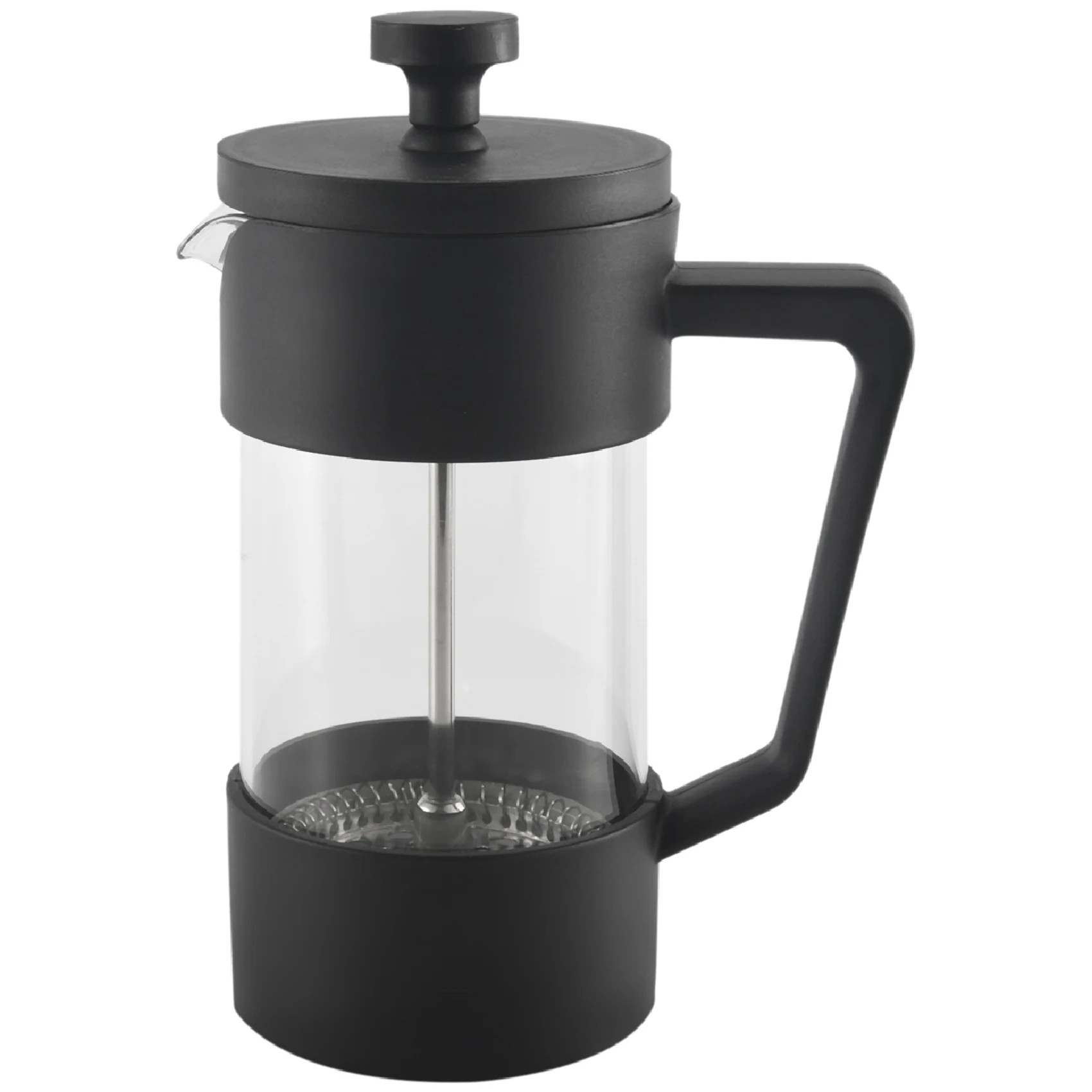 French Press Coffee & Tea Maker, Thickened Borosilicate Glass Coffee Press Rust-Free and Dishwasher Safe,Black