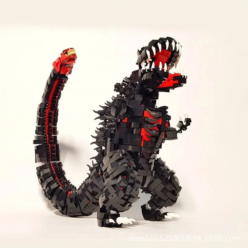 Caliente película de Anime Monster King Godzillaed bloque de construcción MOC-48937 tamaño grande altamente difícil loto rojo Godzillaed modelo chico juguete