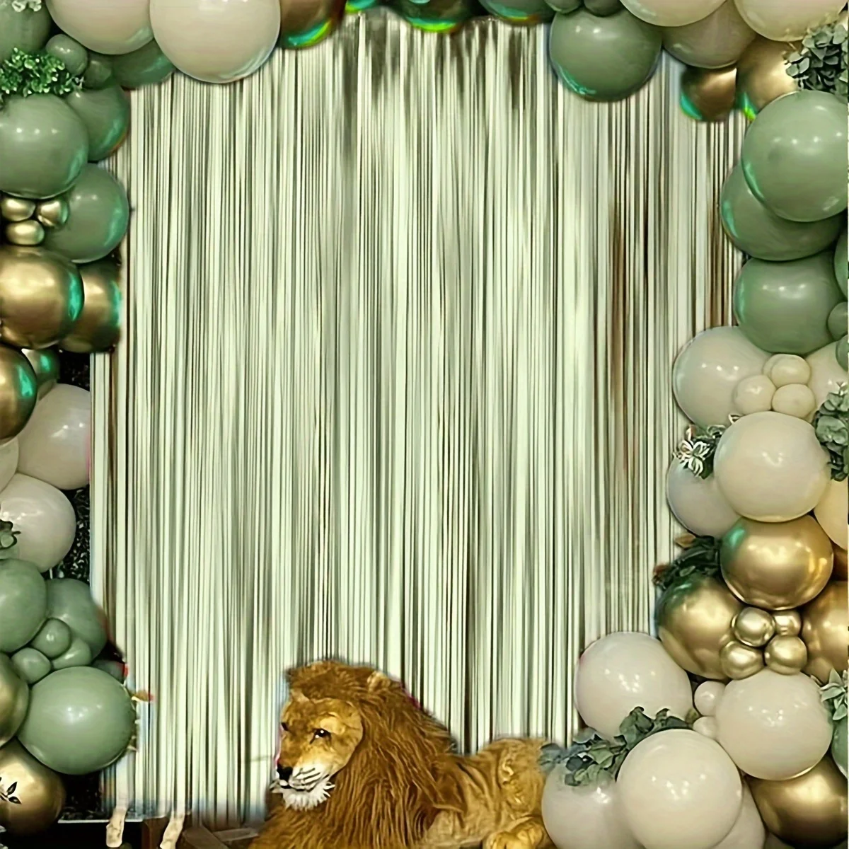 2pcsGreen الليزر المطر الحرير الستار خلفية حفلة عيد ميلاد كابينة تصوير الديكور الحدث الذكرى الزفاف خلفية الديكور