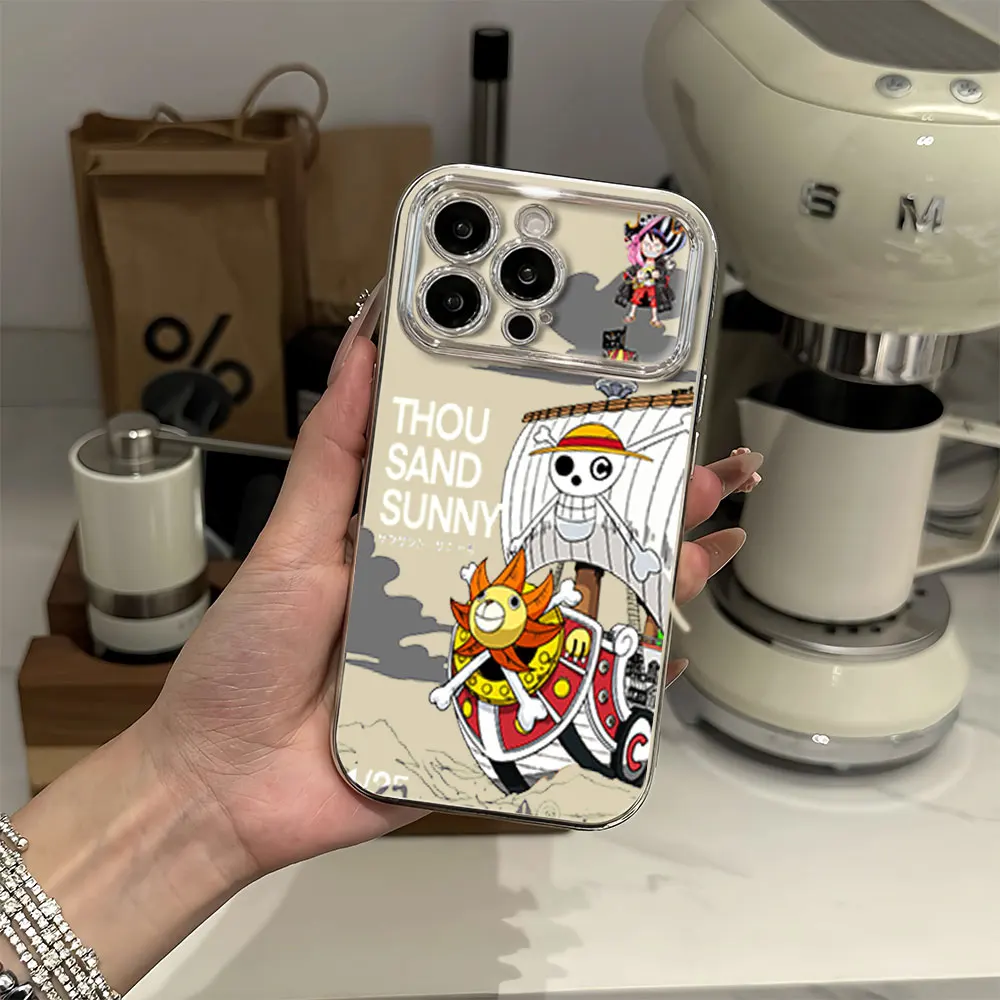 Cartoon Pirate Ship Electric Ferry Large Window Phone Case For iPhone 12 11 13 14 15 16 Pro Max Plus Shell