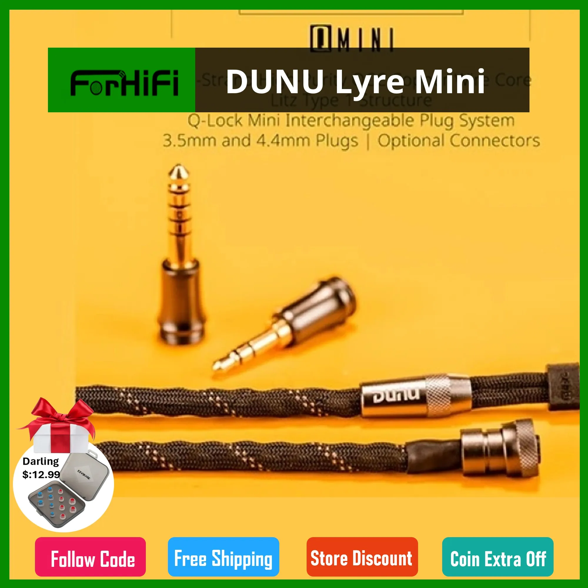 

DUNU Lyre Mini 240-Strand High-Purity OCC Earphone Cable with Q-Lock Mini for Dunu Davinci
