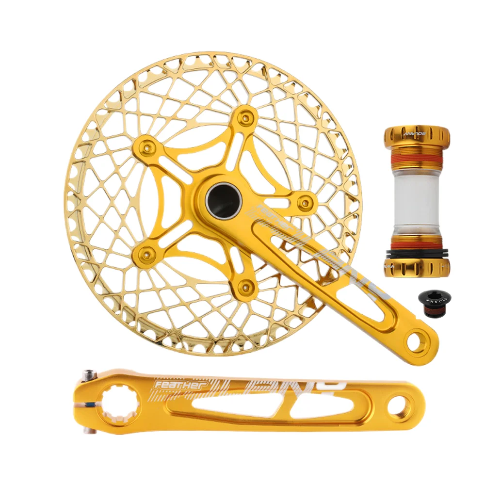 

Folding bicycle 130BCD crank 53T56T toothed disc sprocket aluminum alloy hollow integrated ceramic center shaft 170mm crank