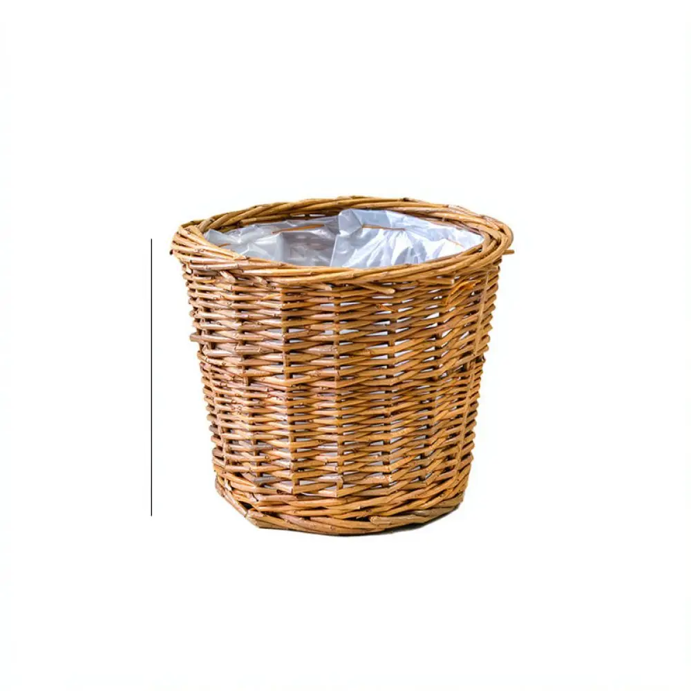 Handwoven Rattan Planter Natural Wicker Flower Basket Breathable Desktop Plant Pot Decorative Container For Home Use