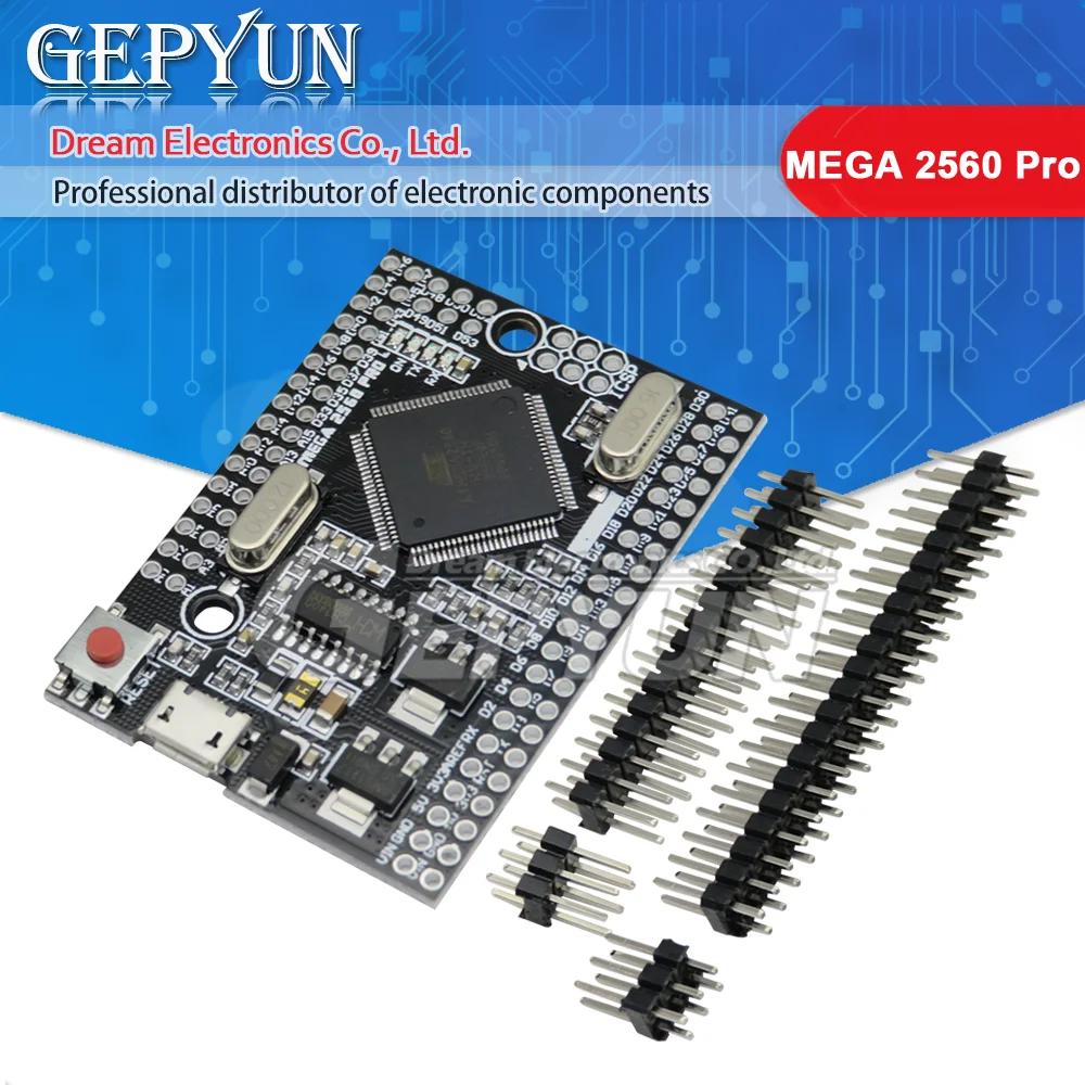 1pcs Mega2560 PRO 5V Embed CH340G ATmega2560-16AU with male pinheaders Compatible Mega 2560 for arduino