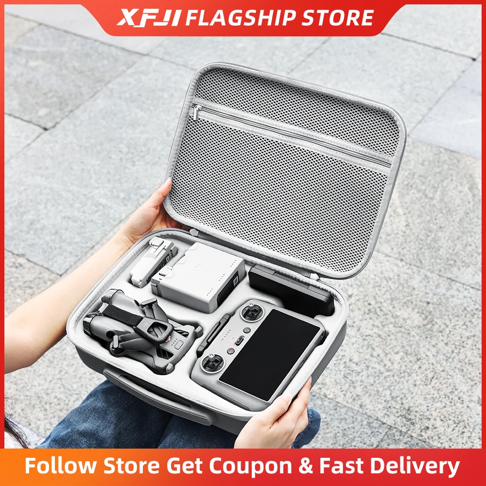 Bolsa de armazenamento XFJI para DJI Mini 5 Pro Bolsa portátil para viagem ao ar livre Bolsa de transporte Acessórios para drones (adequado para RC 2/RC-N3)