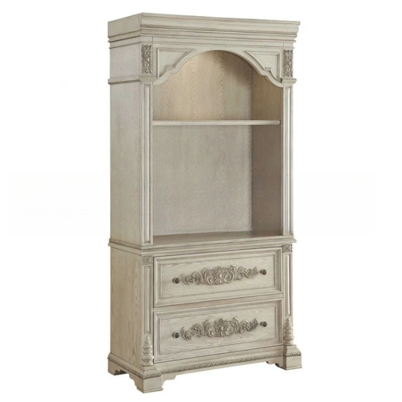 

Solid wood bookcase furniture American retro old carved bookcase locker log study