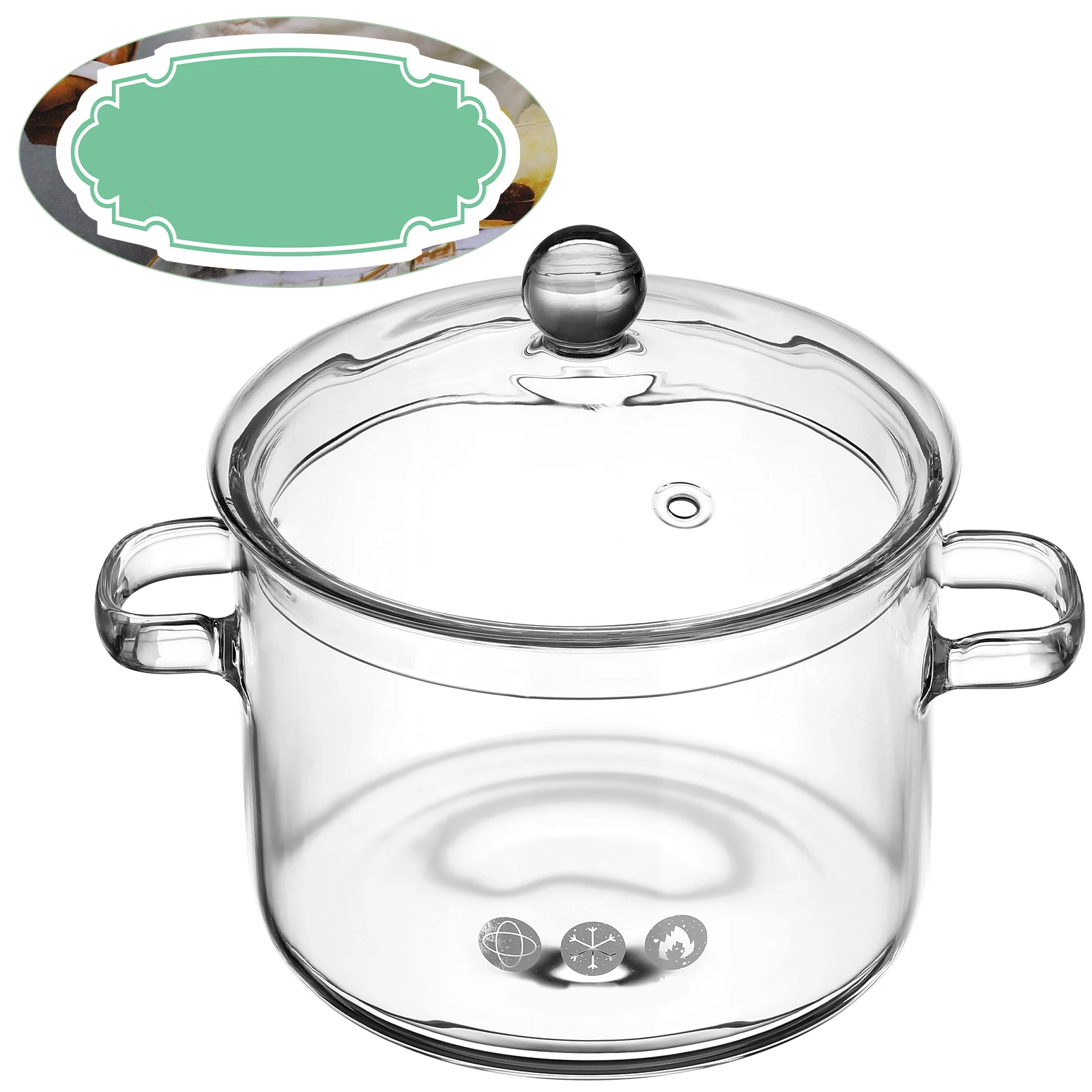 

Heat Resistant Glass Soup Pot with Lid Ergonomic Handles Clear Cooking Pot for Home Kitchen Stovetop Use for Kitchen