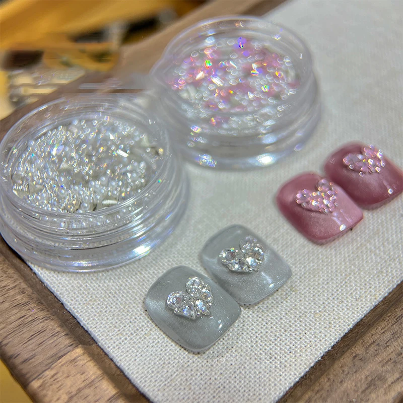 

1Box Love Butterfly Zircon Diamond Super Flash Material Package Set Flat Bottom Inverted Edge Nail Accessories Small Accessories