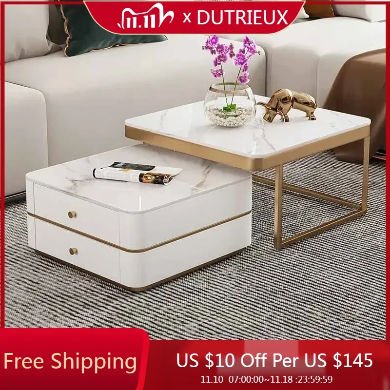 

Unique Cute Coffee Tables Storage Extendable White Modern Coffee Table Luxury Metal Armoires De Salon Loft Decor Interior