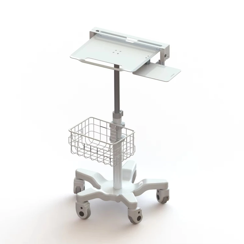 

Hospital uses laptop medical trolleys with scanner stands and safety devices