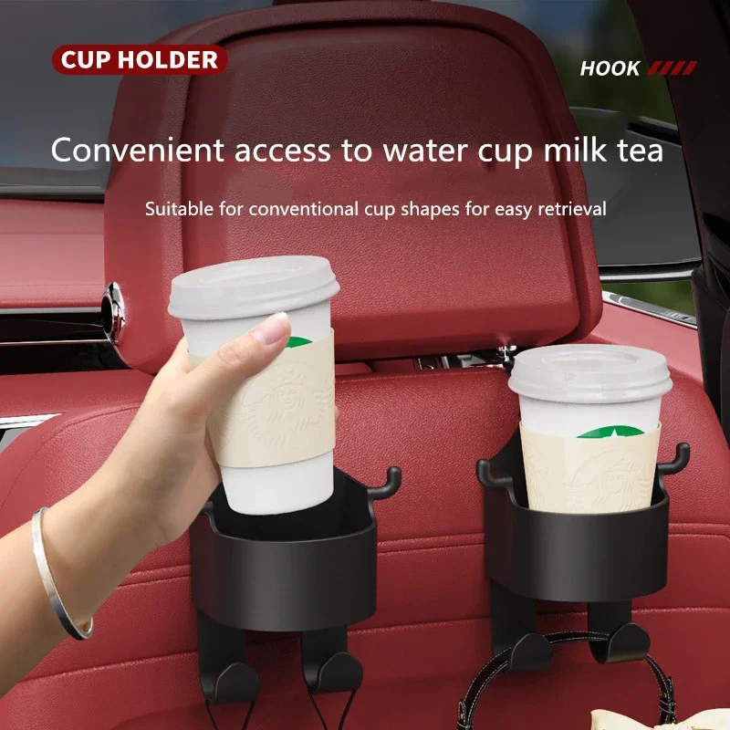 Car Seat Hook Plastic Drink Pocket Tray Universal Car Seat Headrest Cup Holder Adaptable Storage Organizer Caddy Storage Box ﻿