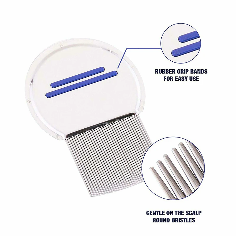 Stainless Steel Metal Teeth Head Lice Comb Remove Nits, Lice, and Fleas Comb for Pet Adults and Children Hair