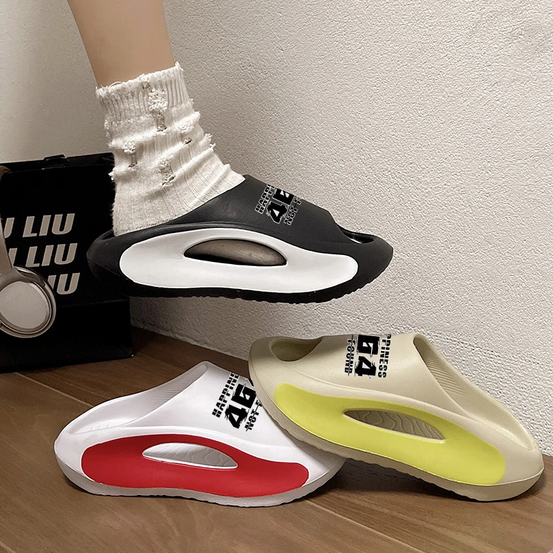 Fashion Men Slippers Straight Line Slippers Indoor Home Woman Bathroom Slides Outdoor Unisex Beach Slippers Plus size 36-49