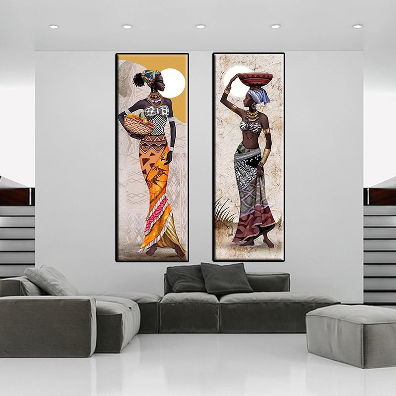 CHENISTORY 60x120cm Malerei Durch Anzahl Afrikanische Frau Handgemalte Färbung Durch Nummer Zeichnung Auf Leinwand Kunstwerk Wohnkultur