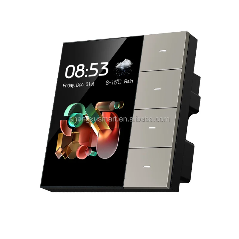 

Smart Switch Support 4 Lights and 4 Curtains Zigbee Switches Touch Screen Downlight Spotlight Dimmer Home Automation System