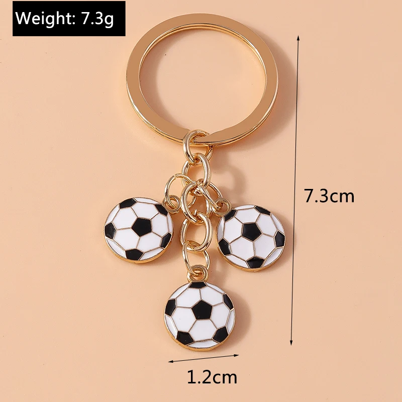 Fashion Enamel Soccer Football Keychain Men Women Key Ring Pendant for Car Key Holder Girls Handbag Decor DIY Jewelry Gift