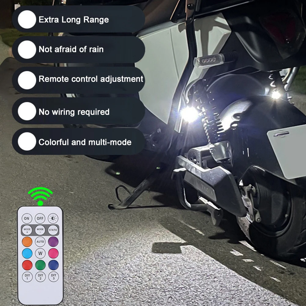 Motorcycle Retrofit LED Flash USB Charging LED Night Light With 8 Color Lights Motorcycle Accessories