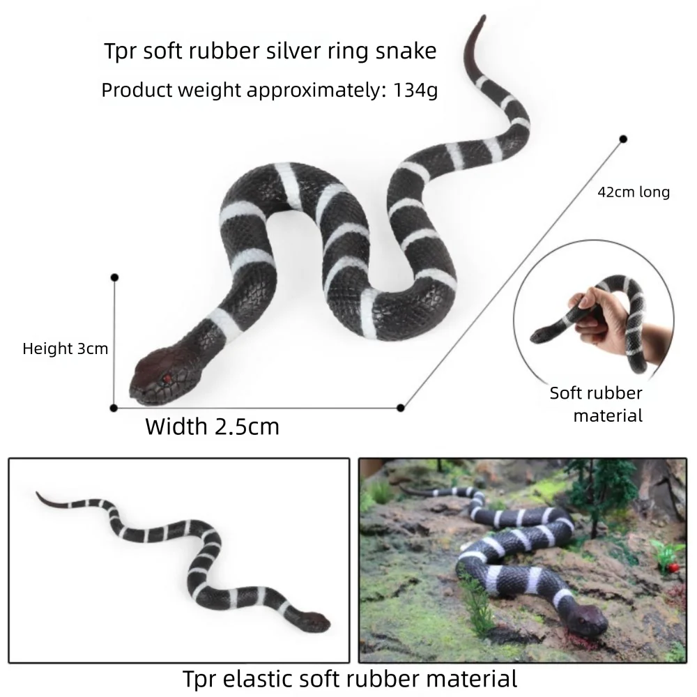 Cobra Rattlesnake Python Realistic Fake Snakes Clear Lines Texture Soft Rubber Animal Models Funny Keep Birds Away
