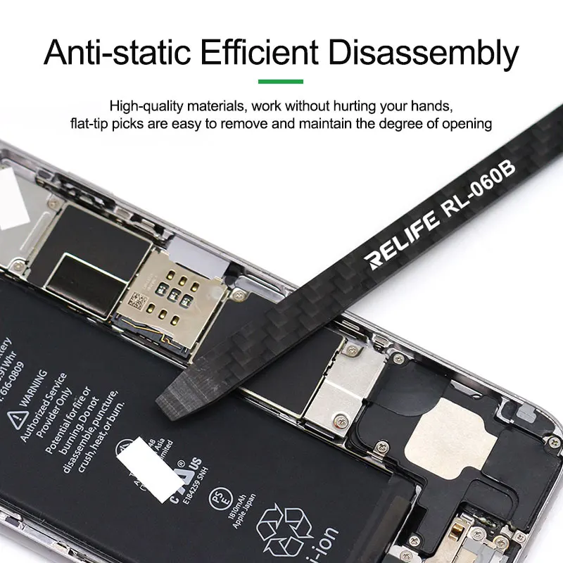 

RELIFE RL-060B Carbon Fiber Non Magnetic Disassembly Crowbar For Mobile Phone Electrical Components Battery Touch Repair Tool