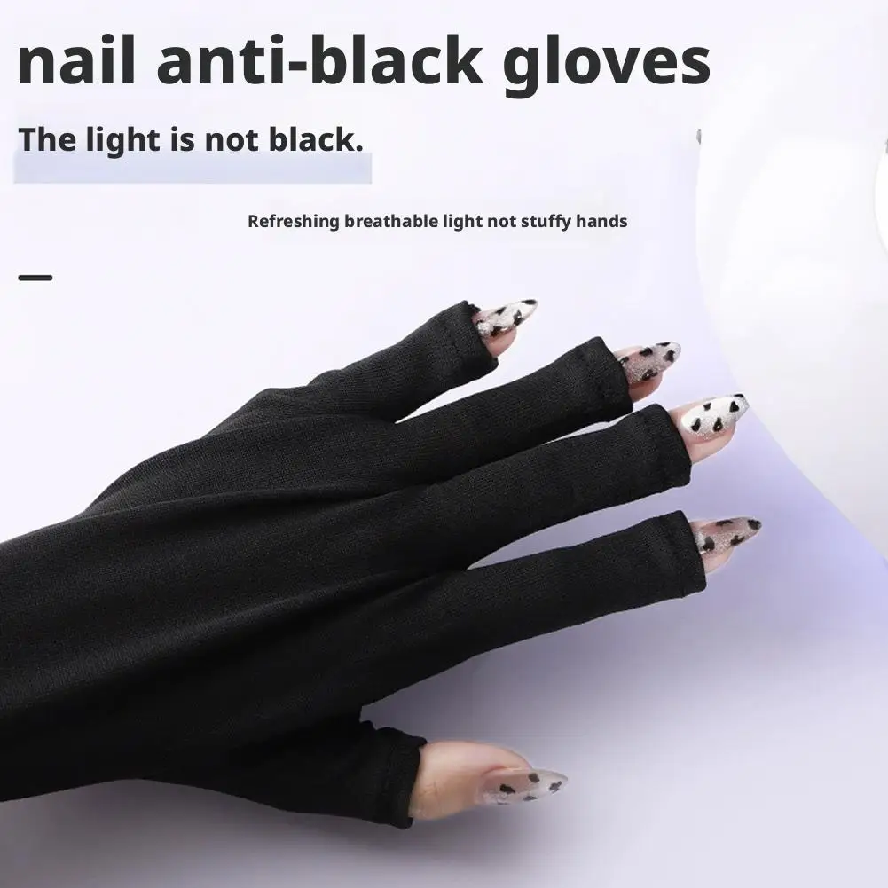 Rękawiczki UV do paznokci, rękawiczki chroniące przed promieniowaniem UV, bez palców dla kobiet, do manicure żelowego, chroniące przed światłem UVA UVB do lampy do paznokci żelowych.