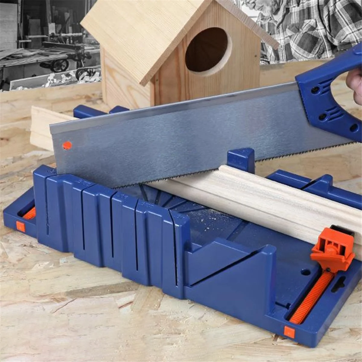 B59AMiter Saw Cabinets Wood Cutting Clamping Miter Saw Box Wood Gypsum Oblique Angle Cutting Tool S