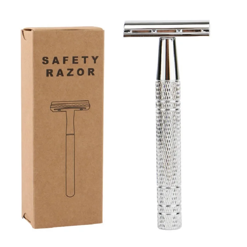 Rasoir manuel classique à double tranchant en aluminium pour hommes et femmes, rasoir de sécurité, rasage de la barbe, épilation, 1 pièce