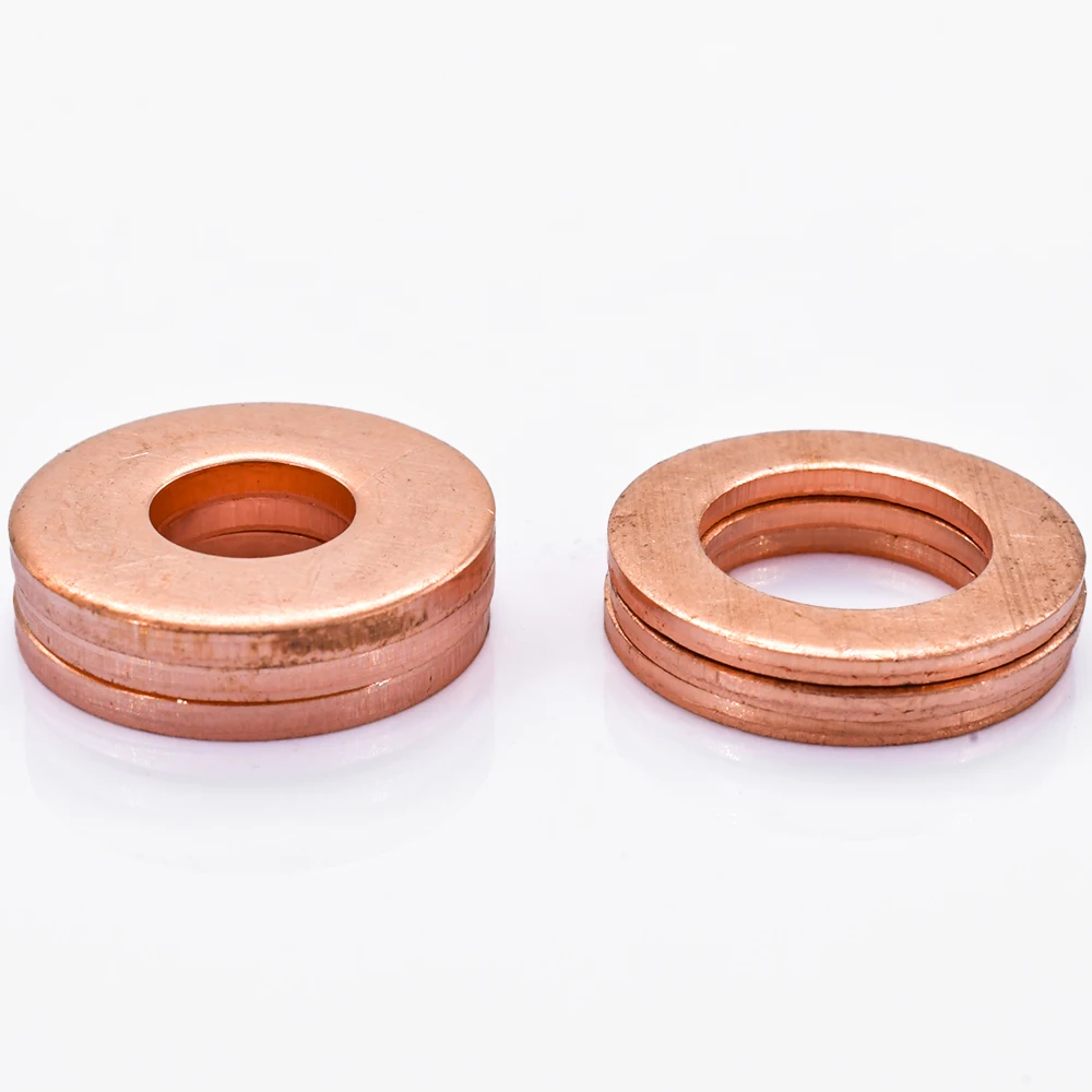 5-40Pcs Solid Pure Copper Oil Plugs Washer M5 M6 M8 M10 M12 M14 M16 M18 M20 M22 O-ring Sealing Gasket Copper Oil Plugs Spacers