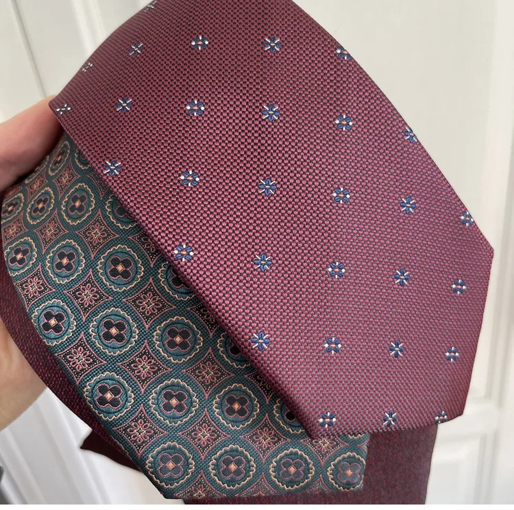 Krawatte Gravatas Mode Großhandel gewebte 8 cm gestreifte Krawatte Hochzeitsaccessoires Blue Man Dot Fit Group Party Büro Krawatten – Detail 5