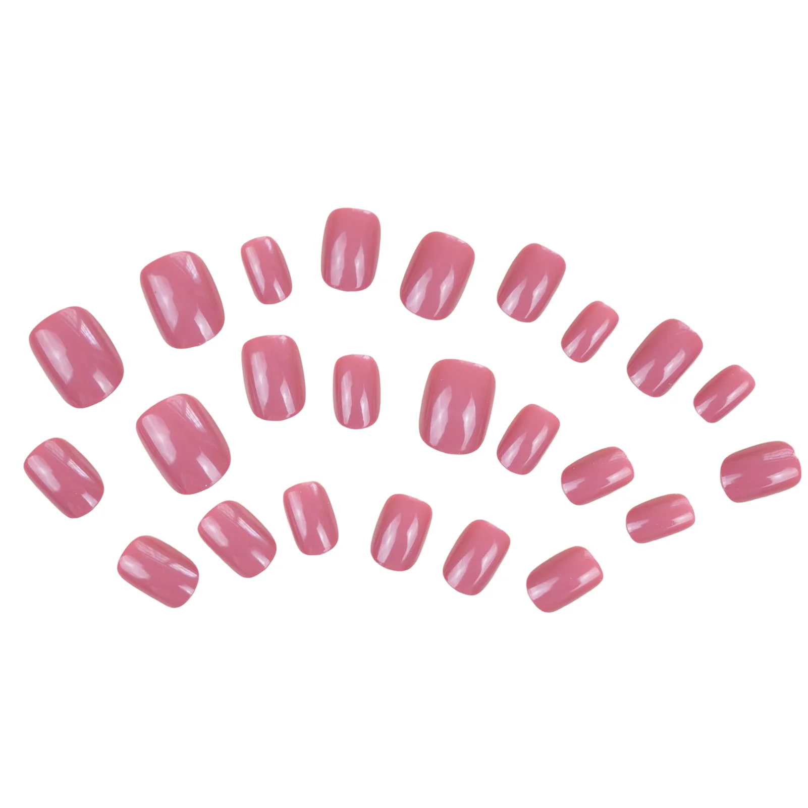 Solid Color Peach-Pink False Nails Solid Color Full Cover Artificial Nails for Sweet Girl Dress Matching