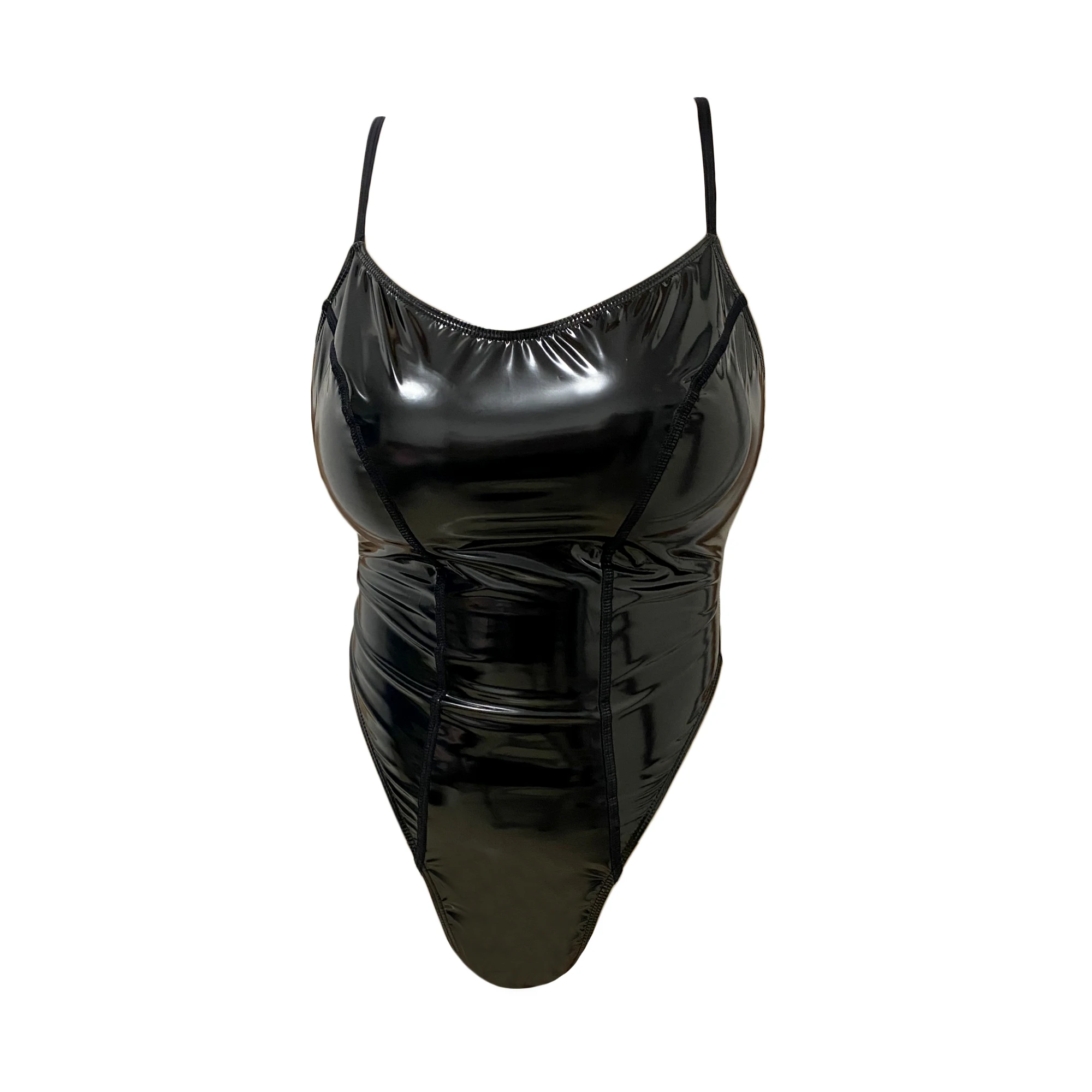 XCKNY BLACK PU swimsuit Sexy Women Swimwear Japanese High Cut One Piece Female Bather Bathing Summer Suit Swim