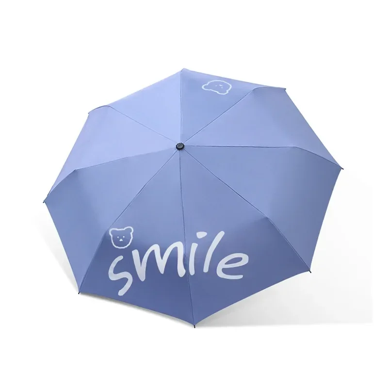 

Umbrellas Smile Printed Cute for Women Three-folding Umbrella Sunny and Rainy Various Color Waterproof Adult Portable 98cm New
