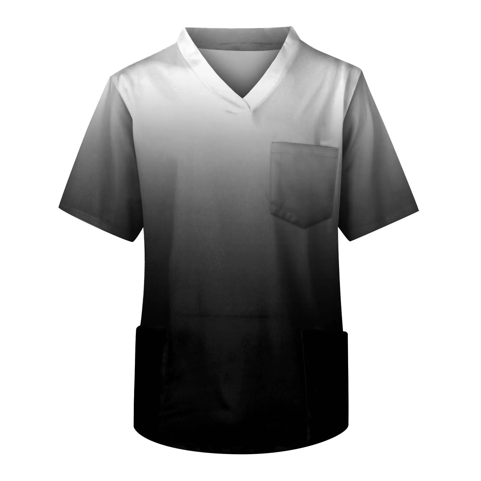 Uniform Mens Scrub Tops Shirt Solid Pocket Short Sleeve Blouse Male Workwear Athletic Nursing Uniforms Surgical Overalls