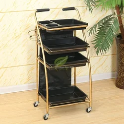 Portable Hair Rolling Cart Hairdressing Stroller Trolley Beauty Barber Shop Mobile Storage Trolley hair salon furniture