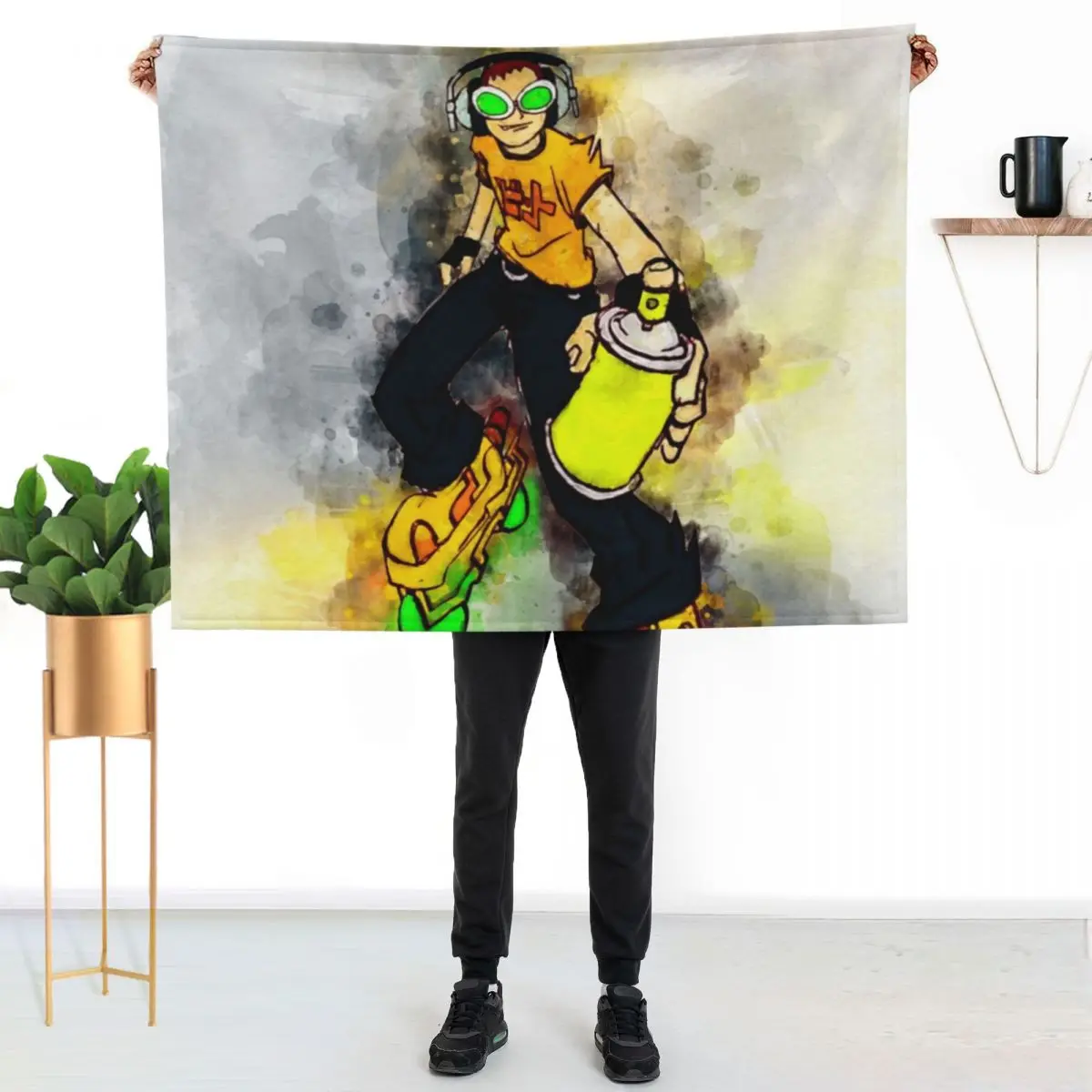 Jet Set Radio - Beat *watercolor* Throw Blanket warm winter Luxury Thicken Decorative Sofa Flannel Fabric Beach Hairys Blankets