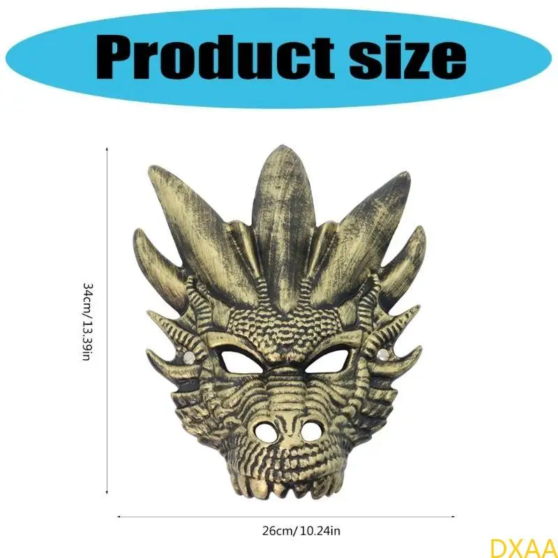 DXAA Full Face Dragon Head Mask Maschera per il cosplay Halloween per donne uomini Halloween festa