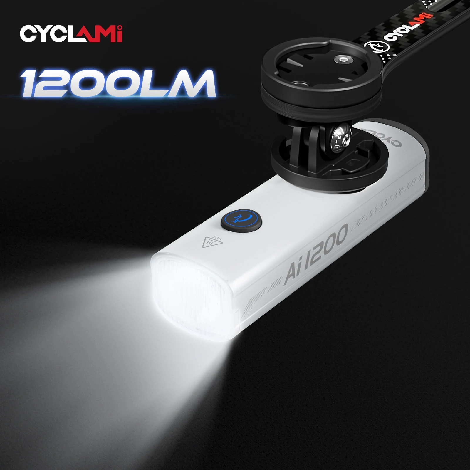 CYCLAMI 1200/1800 Lumen Bicycle Headlight Ultra-lightweight Hanging Front Light Lamp Aluminum Alloy MTB Road Bike AI1200 AI1800