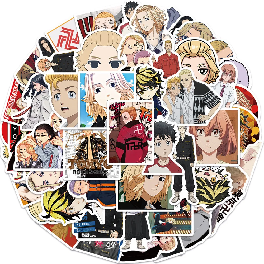 10/30/50pcs Tokyo Revengers Cartoon Stickers Japanese Anime Decals Motorcycle Laptop Luggage Cool Manga Graffiti Sticker Decor