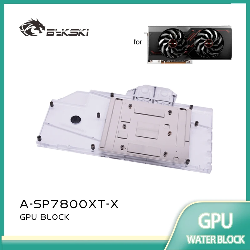 

Bykski A-SP7800XT-X GPU Water Block for Sapphire Radeon RX 7800 XT NITRO / PURE / PULSE RX 7700 XT Video Card / Copper Radiator