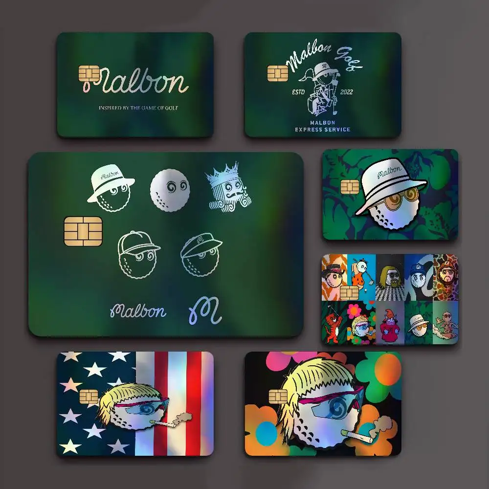 Fashion Golf MALBON Laser Glow Bank Card Stickers Stylish Removable Personal Card Decals