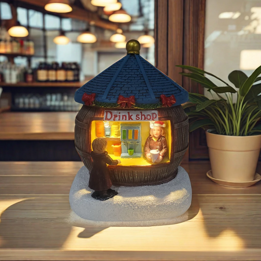 Dekorasi Rumah Kecil Bercahaya Natal Kreatif Dekorasi Rumah Natal Resin Hadiah Natal Anak-anak Mewah